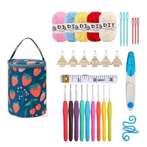 Ensemble De Crochets Sac &Agrave; Crochet Crochets Crochets Portable Fil Crochet Kit Aiguilles &Agrave; Tricoter Rangement De Fil O - Neuf