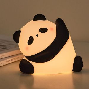 Veilleuse &Agrave; Del En Forme De Panda, Veilleuse &Agrave; 3 Niveaux &Agrave; Intensit&eacute; Variable, Veilleuse Fantaisie En Silicone Avec Port De Charge Usb, Lampe Tactile Pour Tout-Petits, B&eacute;b&eacute;s, Enfants, Cadeaux Amusant - Neuf