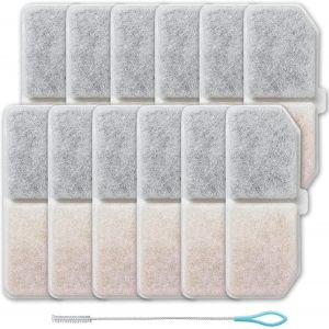 Kalanka-Filtre De Fontaine D'eau De Remplacement Pour Chat, Paquet De 12, Pour Nestling 3l Fontaine D'eau Automatique Pour Animaux De Compagnie, Distributeur D'eau Pour Chat, Avec Brosse Propre - Neuf