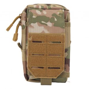 Sac banane portable avec fermeture eclair et boucle, sac de rangement impermeable en tissu Oxford pour camping en plein air, couleur camouflage - Neuf