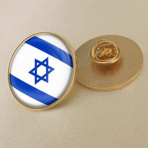 Broche Patriotique Avec Drapeau D'israël - Épingles À Revers En Cristal Époxy Avec Drapeau Du Monde - Broche Fantaisie Avec Boucle Ardillon - Bijoux Pour Femmes Et Hommes - Cadeau Souvenir - Neuf