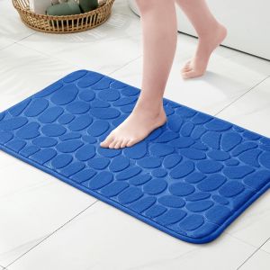 CMWS-Tapis de Bain Style Galets Antid&eacute;rapant en Mousse &agrave; M&eacute;moire &iquest; Ultra Doux, Absorbant, S&eacute;chage Rapide, Lavable en Machine, Tapis de Salle de Bain pour Douche, Baignoire &iquest; 50x80 cm Caf&eacute; - Neuf