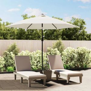 Prolenta Premium - Parasol De Jardin En Porte-&Agrave;-Faux Avec Led 3 M Blanc Sable - Neuf