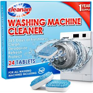 Nettoyant Lave Linge - Pack de 24 pour Nettoyage Profond Tout au Long de l'Ann&iquest;&iquest;e, Convient aux Lave-linges HE, &iquest;&iquest; Chargement par le Haut et Frontal, ?limine les Odeurs, la Salet&iquest;&iquest; et les Accumulations - Neuf