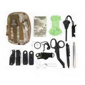 Kit De Survie 15 En 1, Equipement D'exterieur, Kit D'urgence Et Outils Pour Le Camping, La Randonnee Et L'aventure - Neuf