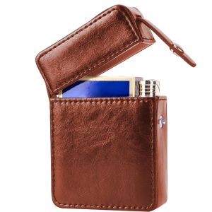 (Brun) de Protection en Cuir PU Cas plus Légers Boîte de Rangement Poche Portefeuille pour Hommes Femmes Unisexe en Cuir PU Cas de Taba - Neuf