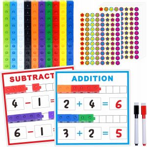 Cubes de Liaison math&eacute;matiques,Manipulateurs avec Cartes d'activit&eacute;, Cube de liaisonCompteurspour Les Enfants, Activit&eacute;s d'apprentissage &agrave; la Maternelle - Neuf