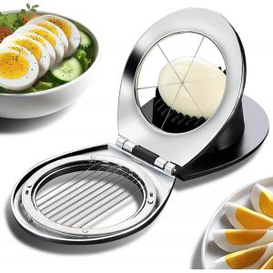 Coupe Oeuf,Coupe-?ufs en Acier Inoxydable,2-en-1 Tranches Rondes et Ovales,Adapt&eacute; au Lave-vaisselle,pour Couper les Oeufs Durs,Mozzarella,Champignons,Fruits et L&eacute;gumes Tendres - Neuf