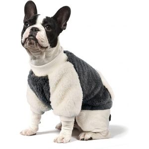 Jgd-Namsan Pull D'hiver Pour Petits Chiens - Avec Design De Poches - En Polaire Chaude - Pour Petits Chiens - Gris - Xl - Neuf