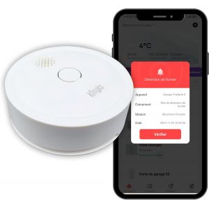 JEXNOVASHOP-D&eacute;tecteur de fum&eacute;e connect&eacute; Wi-FI, Firesafe 2, Alerte sur Smartphone, 5 Ans d'autonomie, Sc&eacute;narios, Pas de Hub n&eacute;cessaire - Neuf