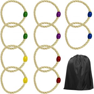 Mdy-10 Cordes À Lancer D'anneaux, Avec 1 Sac Noir À Double Cordon, Jeux De Lancer Pour Enfants, Jouet À Lancer Rond, Jouets De Plein Air,Convient Pour Les Anniversaires, Les Réunions De Famille - Neuf