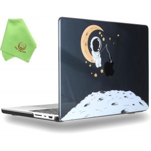 Étui compatible avec MacBook Pro 14" M4 M3 M2 M1 Pro Max 2021-2024 - Coque rigide à motif créatif + chiffon en microfibre - Astronaute B - Neuf