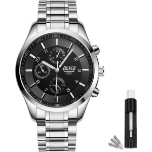 Non Chronographe Montre Homme Acier 30m Etanche,Mode Analogique Classique Affaires Montres Bracelet Pour Homme,Montres Hommes Anti Rayure &Eacute;tanche Automatique Homme Meilleur Cadeau - Neuf