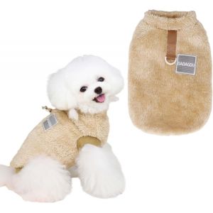 Jgd-Vetement Chien,Pyjama Chien,Pull Chien Petite Taille,Manteau Chat,Manteau Chihuahua,Vetement Chien Petite Taille Pull-Overs Pour Chiensv Avec Anneau En D, Marron, M - Neuf