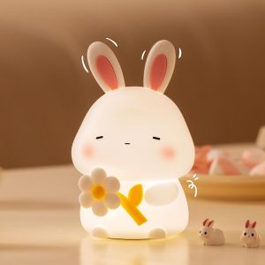 Veilleuse Licorne Pour Enfants, Minuterie &Agrave; Intensit&eacute; Variable, Lampe De Chevet Pour Enfants, D&eacute;coration Pour Chambre D'enfant De Fille (Flower Bunny) - Neuf