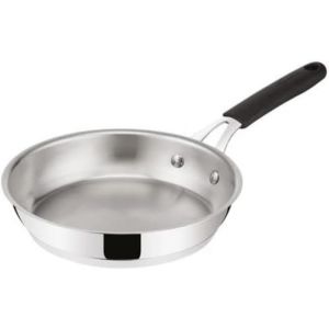 JEXNOVASHOP-Tempra Po&ecirc;le en acier inoxydable &Oslash; 24 18/10 avec fond lagotherm et poign&eacute;e ergonomique en silicone, po&ecirc;le &agrave; induction, gaz et four - Neuf