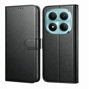 Coque pour Xiaomi Poco M8 PRO 5G - Portefeuille Noir Rabat Clapet Aimant&eacute; Rangement Cartes Phonillico&reg; - Neuf