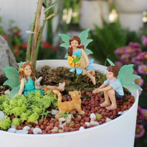 4pcs Figurines Miniatures R&eacute;sine Accessoires De Jardin De F&eacute;e Brillent Dans - Neuf
