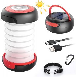 Kalanka-Lampe Lanterne Camping Solaire Pliante Rechargeable 2 En 1 Extérieur Pliante De Poche Télescopique Câble Usb Batterie 3 Luminosité 800mah Durée Max 12h Pour Randonnée BivouacU2026 - Neuf