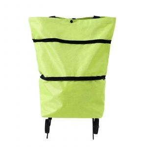 Petit Chariot A Roulettes En Tissu Oxford, Multifonctionnel, Pour Interieur Et Exterieur, Voyage, Camping, Randonnee, Pratique, Vert - Neuf