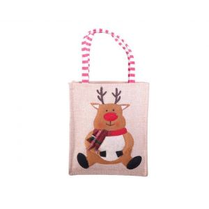 Sac fourre-tout en toile de No&euml;l C315 - Sac cadeau r&eacute;utilisable pour les f&ecirc;tes et le shopping - Neuf