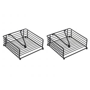 Porte-serviettes carr&eacute; en m&eacute;tal avec bras lest&eacute; - Lot de 2 - Neuf