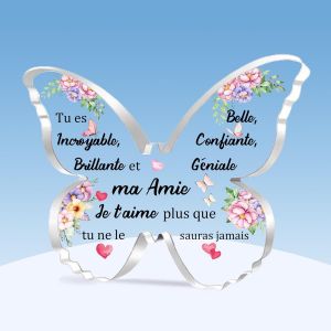 Shiba-Amie Acrylique Plaque Apprécier L`Obtention Du Diplôme Cadeau Femme Anniversaire Noël Amitié Souvenirs Papillon Signes Décor[7 - Neuf