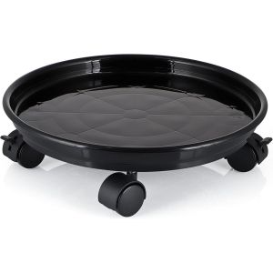ERYI-30Cm Support De Pot De Fleurs À Roues, Support Roulant Plantes, Support Pour Plante Avec Roue Universelle Pour Plantes D'Intérieur Et D'Extérieur, Capacité De Charge 56Kg (Noir) - Neuf