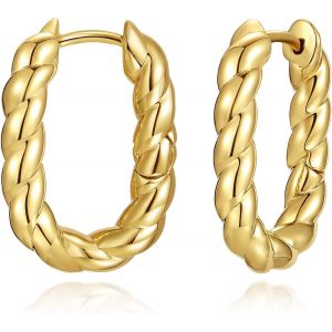 Kal-Petites Cr&eacute;oles Boucles D'oreilles Dor&eacute;es Pour Femmes, Cr&eacute;oles Huggie En Cuivre Avec Placage Or 18 Carats Boucles D'oreilles Dor&eacute;es &Eacute;paisses Bijoux L&eacute;gers Et Hypoallerg&eacute;niques Cadeaux Pour Femmes - Neuf