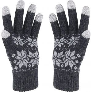 Gants À Écran Tactile D¿Hiver Impression De Fleurs De Neige Garder Au Chaud Pour Les Femmes Et Les Hommes - Neuf