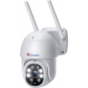 Ptz Outdoor Wifi Surveillance Camera 1080P Ip Camera Human Detection Automatic Tracking Pan 355° Tilt 90° Audio Bidirectional Waterproof Ip66 Support P2P Sd Card Slot (No Zoom) - Neuf