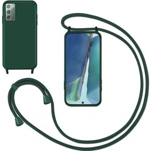 Kal-Coquepoursamsunggalaxynote20aveccordon,Souplesiliconehousseavecbandoulièreennylon,Réglablelanyardcaseprotectioncomplètecoveretuiantichocprotection,Vert - Neuf