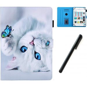 Housse Universelle Tablette 10.1 Pouces Avec Stylet, Coque Pochette Étui De Protection Pour Samsung A 10.1, Huawei M5 Lite/T3 T5 10, Ipad 10.2, Asus Zenpad 10, Lenovo Tab E10, Chat - Neuf