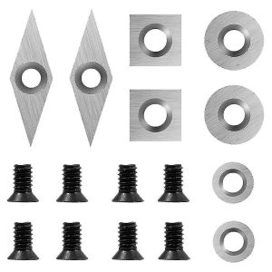 8pcs outils de tournage en carbure coupe-couteau tranchant durable tour &agrave; bois les inserts incluent avec 8-bon - Neuf