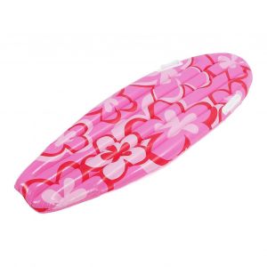Bouee Gonflable En Forme De Planche De Surf Rose A Fleurs, En Pvc Leger Et Reutilisable, Ideale Pour Les Anniversaires Et Les Fetes Hawa&iuml;ennes A La Piscine. Parfaite Pour Les Anniversaires Et Les Fetes Hawa&iuml;ennes. - Neuf