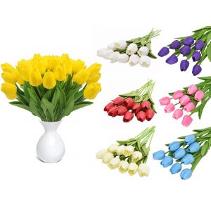 Bouquet de tulipes artificielles pour la d&eacute;coration de la maison, du bureau ou d'un mariage - Neuf