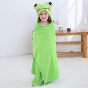 Bebe Serviette A Capuchon, Peignoir De Coton, Animaux Mignon, Motif, Les Enfants Cape De Bain, Corail Doux Molleton Absorbant Serviette De Bain, 120 X 70 Cm, De 0 A 6 Ans - Neuf