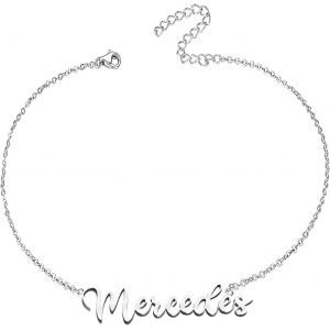 Eryi-Bracelet Pour Femme Avec Prénom En Acier Inoxydable - Pendentif Prénom Personnalisé Argenté Pour Femme - Cadeaux Personnalisés Pour Femme, Mère, Fille, Meilleure Amie - Neuf