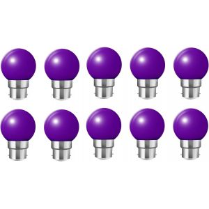 Sjzg-Lot De 10 2w Ampoule Led Culot B22 Globe G45, Couleur Led Lampe Pour L'&eacute;clairage Des F&ecirc;tes, Outdoor Patio Party Christmas,Violette - Neuf