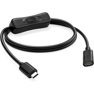 TYE-C&acirc;ble d'extension USB C ON OFF - 1 m - 10 Gbps - Prise en charge vid&eacute;o/donn&eacute;es/charge PD - C&acirc;ble d'extension USB 3.1 type C m&acirc;le vers femelle - Avec interrupteur ON/Off - Neuf