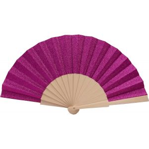 KALANKA-- Eventail Mariage Pliant en Tissu Glitter fuchsie | Ventilateur de Poche Femme Elegant | Eventail Japonais | éventail Personnalisable | Cadeau Mariage - Neuf