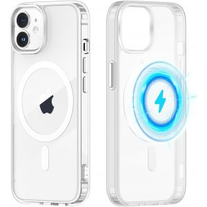 Kal-Magnétique Coque Pour Iphone 12 Mini 5,4"", Transparente Coque Compatible Avec Magsafe, Ultra Léger Mince Souple Silicone Tpu + Pc Housse De Protection Anti-Choc Bumper Etui Pour Iphone 12 Mini - Neuf