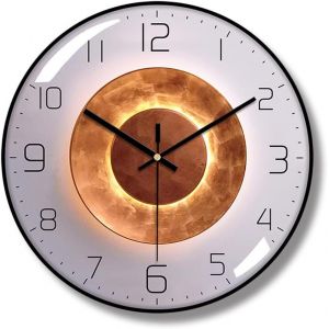 ChenQuanSarl-Horloge Suspendue,Horloge &Agrave; Aiguilles En M&eacute;tal Muet 12 Pouces Horloge &Agrave; Chiffres Clairs Pour La Maison, La Chambre &Agrave; Coucher, Le Salon, La Salle D'&Eacute;tude Et Le Bureau - Neuf