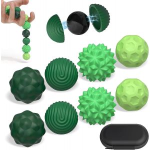 KAL-8 Pierres Balles Magnétiques Anti-Stress, Jouets Magnétiques Anti-Stress En Silicone, Sensorielles Anti-Stress En Silicone, Outil De Relaxation Pour Gestion Du Stress, Tdah, Autisme (Vert) - Neuf