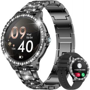 Lige Montre Connect&eacute;e Femme Avec Appel Bluetooth, 1.32"" Diamond Smartwatch F&eacute;minine Etanche Avec 20 Modes Sportifs Podometre Sommeil Pour Ios Et Android - Neuf
