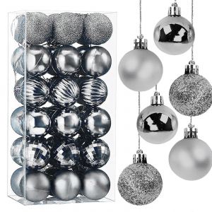 36pcs De Boules De No&euml;l, De 1,5"" Incassable D&eacute;corations D'arbre De No&euml;l Pour Les F&ecirc;tes Guirlande Guirlande De D&eacute;coration - Neuf