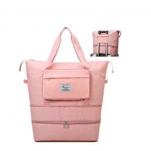 Sac de voyage pliable, sac a main extensible, sac de sport avec compartiments separes pour affaires seches et humides - Neuf