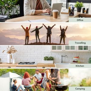 KALANKA-Bouilloire Pliable, Bouilloire De Voyage 600ml, Mini Bouilloire Electrique de Silicone Portable pour Le Camping, Voyage de Plein Air (Bleu) - Neuf