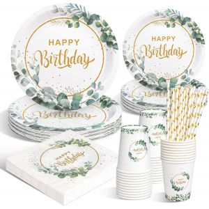 Kalanka-Vaisselle De Fête Assiette, Fille Vaisselle Anniversaire De Fête, Décorations Anniversaire Pour Fille Enfant Baby Shower Decoratio, Décoration Anniversaire (20 Invités) - Neuf