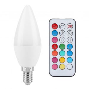 Hjlian Ampoule Led Multicolore 3 W Ac85-265 V Avec Telecommande (E14 Rgb + Blanc Chaud) - Neuf